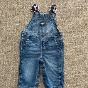 OshKosh B’Gosh Baby Boy Knit Denim Overalls Sz 6M